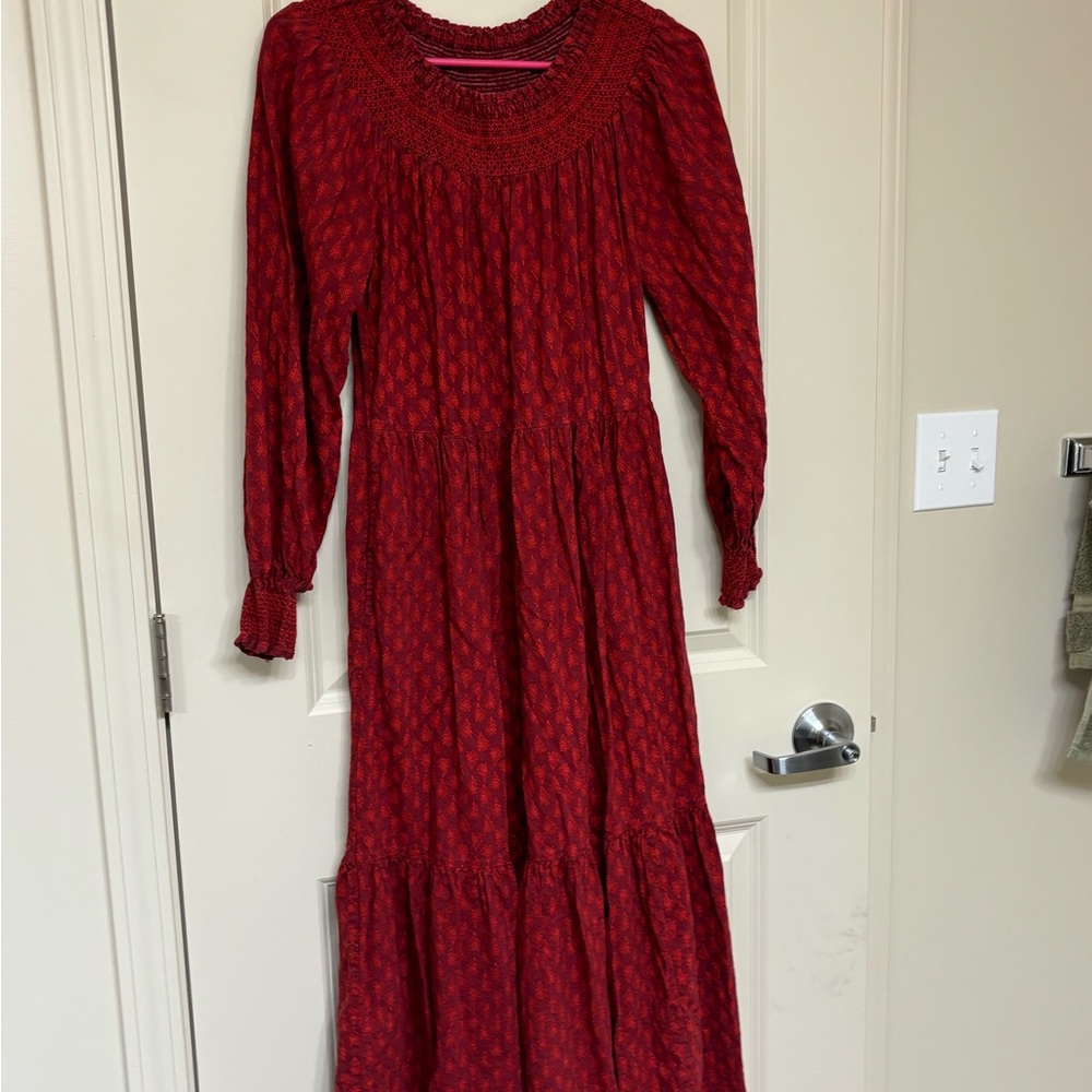 Elegant Red Long Sleeve Dress